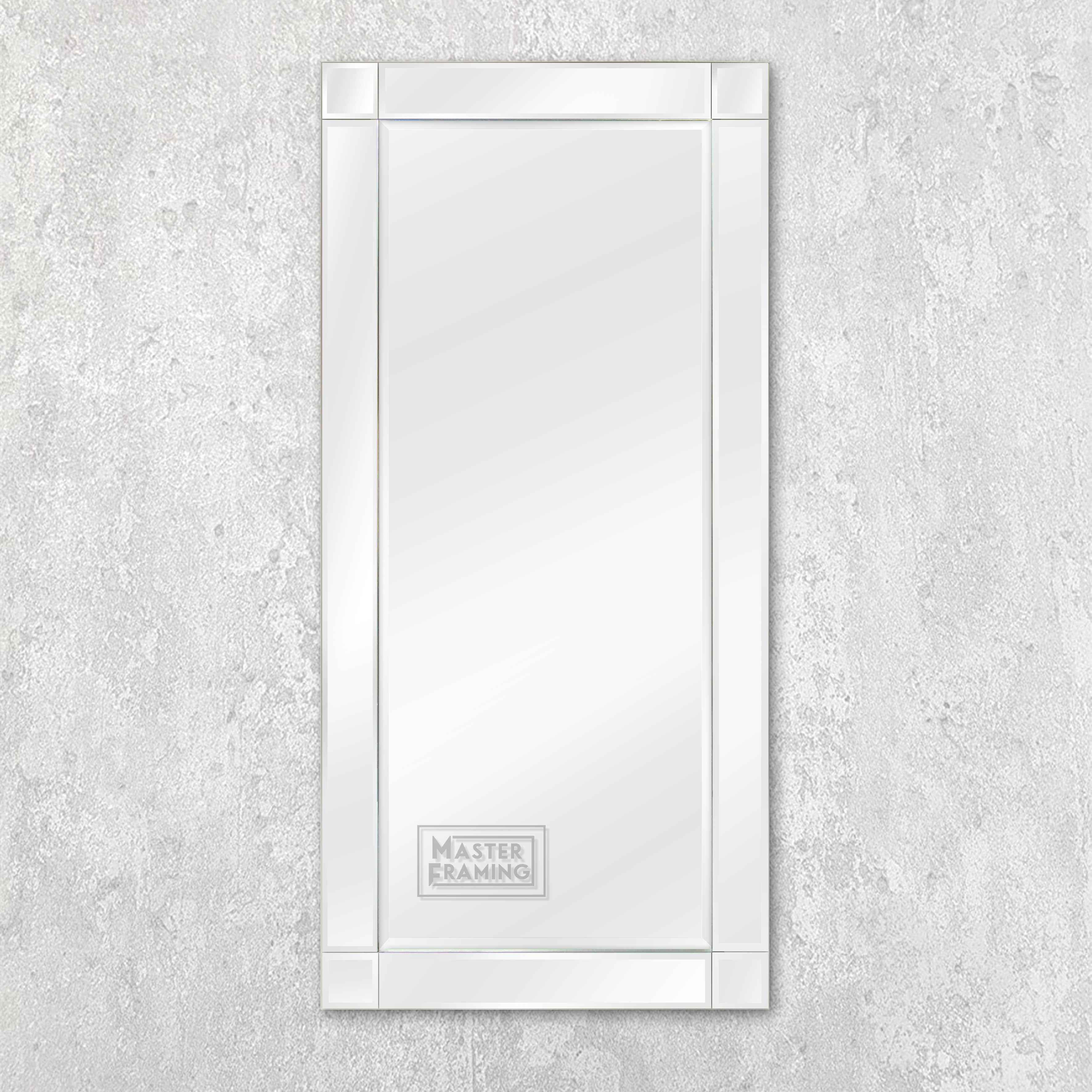 large ornate silver framed mirror 907